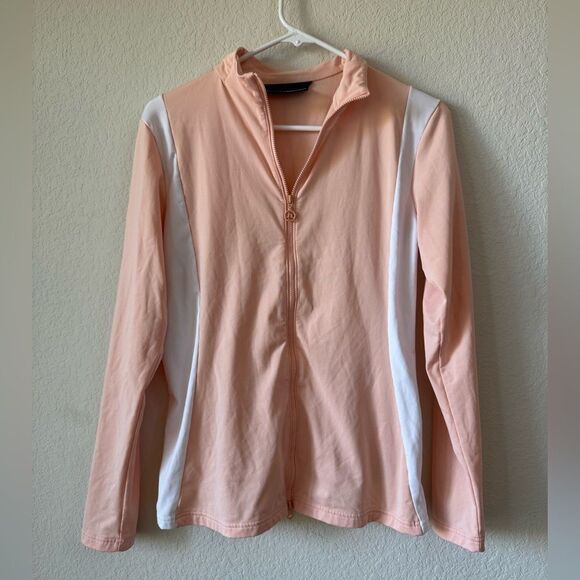 J.Lindeberg Daria Golf Mid Layer Jacket Sz S Peach Full Zip Performance - Picture 1 of 9